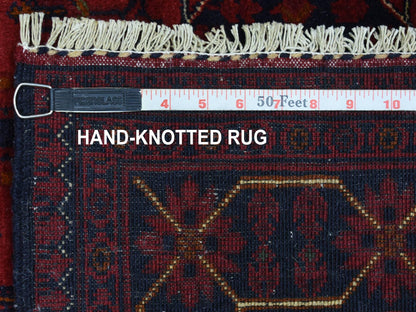 Tribal & Geometric hand-knotted wool rug in Red, 3'4" x 4'9" — SKU O072481 (view 6)