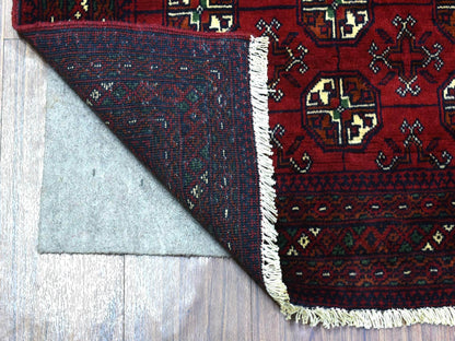 Tribal Tribal & Geometric hand-knotted wool rug in Red, 2'7" x 3'10" — SKU O072496 (view 2)
