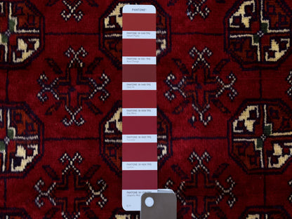 Tribal Tribal & Geometric hand-knotted wool rug in Red, 2'7" x 3'10" — SKU O072496 (view 3)