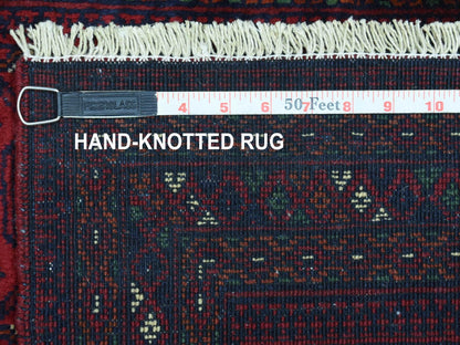Tribal Tribal & Geometric hand-knotted wool rug in Red, 2'7" x 3'10" — SKU O072496 (view 6)