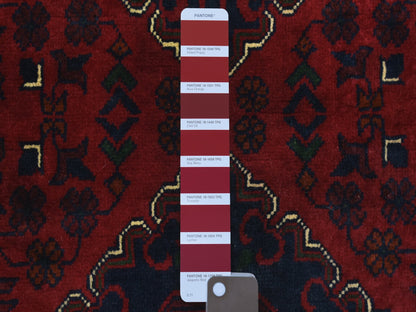 Tribal & Geometric hand-knotted wool runner in Red, 2'8" x 9'6" — SKU O072499 (view 3)
