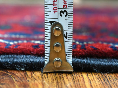 Tribal & Geometric hand-knotted wool runner in Red, 2'8" x 9'6" — SKU O072499 (view 5)