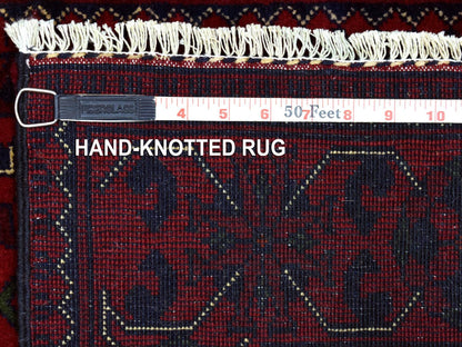 Tribal & Geometric hand-knotted wool runner in Red, 2'8" x 9'6" — SKU O072499 (view 6)