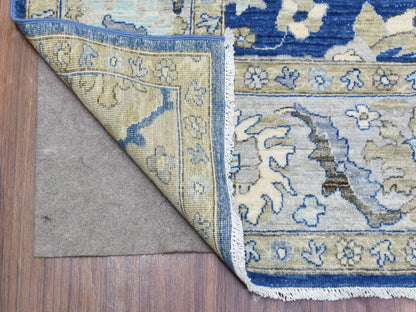 Blue 8'3" x 10'0" Oushak And Peshawar Hand knotted Wool Rug - Sku: O072533