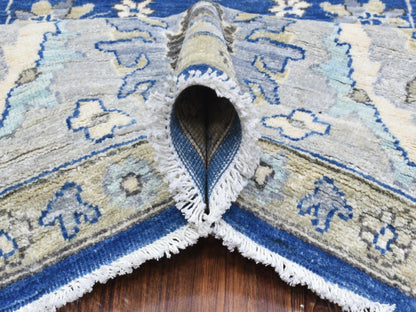 Blue 8'3" x 10'0" Oushak And Peshawar Hand knotted Wool Rug - Sku: O072533