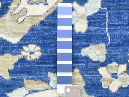 Blue 8'3" x 10'0" Oushak And Peshawar Hand knotted Wool Rug - Sku: O072533