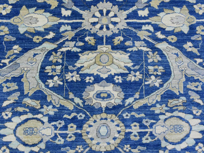 Blue 8'3" x 10'0" Oushak And Peshawar Hand knotted Wool Rug - Sku: O072533