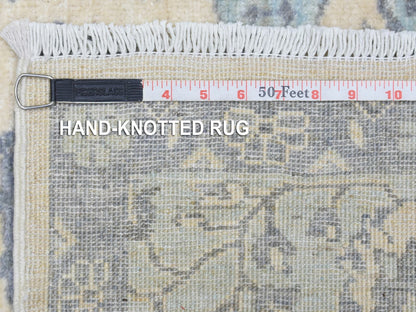 Ivory 6'1" x 9'0" Oushak And Peshawar Hand knotted Wool Rug - Sku: O072536