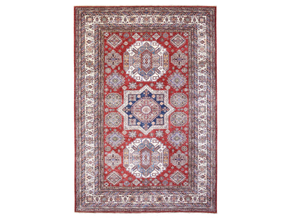Kazak Kazak hand-knotted wool rug in Red & Ivory, 8'10" x 13' — SKU O072549