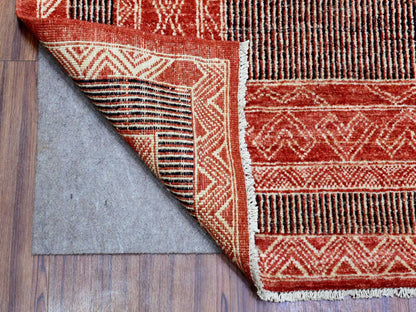 Peshawar Oushak hand-knotted wool rug in Red, 9' x 11'9" — SKU O072575 (view 4)