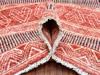 Peshawar Oushak hand-knotted wool rug in Red, 9' x 11'9" — SKU O072575 (view 5)