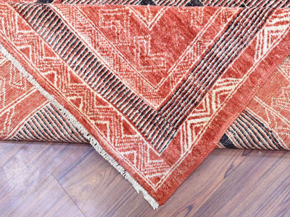 Peshawar Oushak hand-knotted wool rug in Red, 9' x 11'9" — SKU O072575 (view 6)