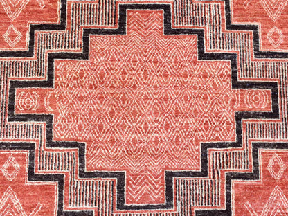 Peshawar Oushak hand-knotted wool rug in Red, 9' x 11'9" — SKU O072575 (view 8)