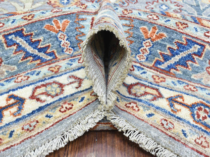 Grey 7'10" x 9'6" Tribal & Geometric Hand knotted Wool Rug - Sku: O072577
