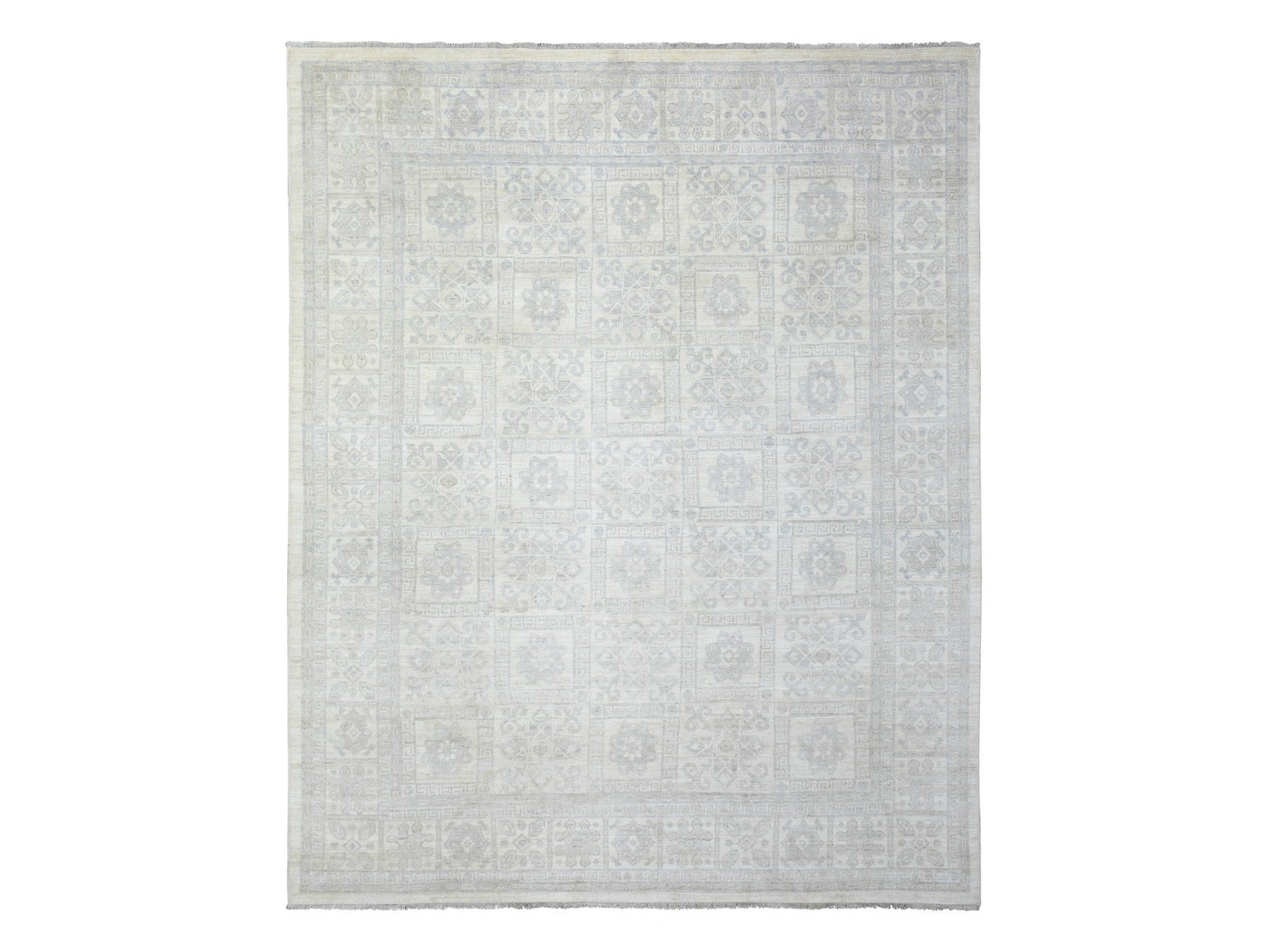 Khotan Oushak hand-knotted wool rug in Ivory, 8'2" x 9'10" — SKU O072579