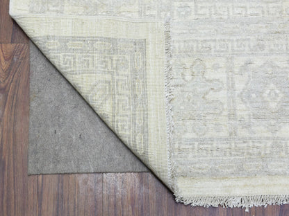 Ivory 8'2" x 9'10" Oushak And Peshawar Hand knotted Wool Rug - Sku: O072579