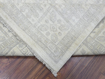 Khotan Oushak hand-knotted wool rug in Ivory, 8'2" x 9'10" — SKU O072579 (view 6)