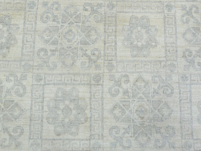Ivory 8'2" x 9'10" Oushak And Peshawar Hand knotted Wool Rug - Sku: O072579