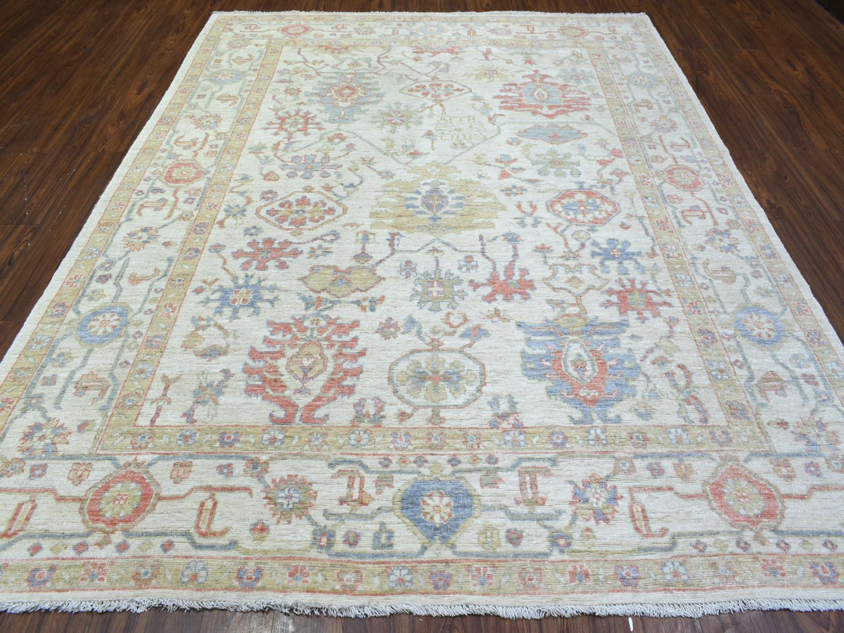 Oushak Oushak hand-knotted wool rug in Ivory, 8'1" x 10'2" — SKU O072589 (view 2)