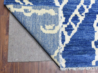 Blue 12'2" x 15'2" Tribal & Geometric Hand knotted Wool Rug - Sku: O072613