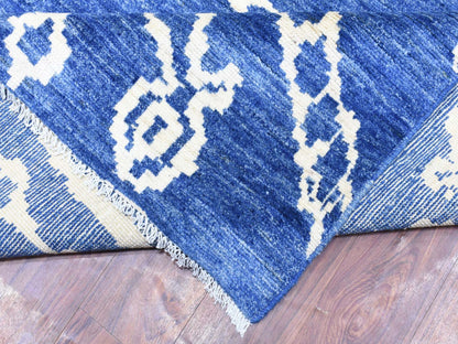 Blue 12'2" x 15'2" Tribal & Geometric Hand knotted Wool Rug - Sku: O072613
