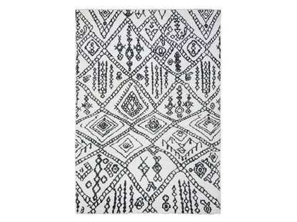 Tribal & Geometric hand-knotted wool rug in Ivory, 9'10" x 13'8" — SKU O072616