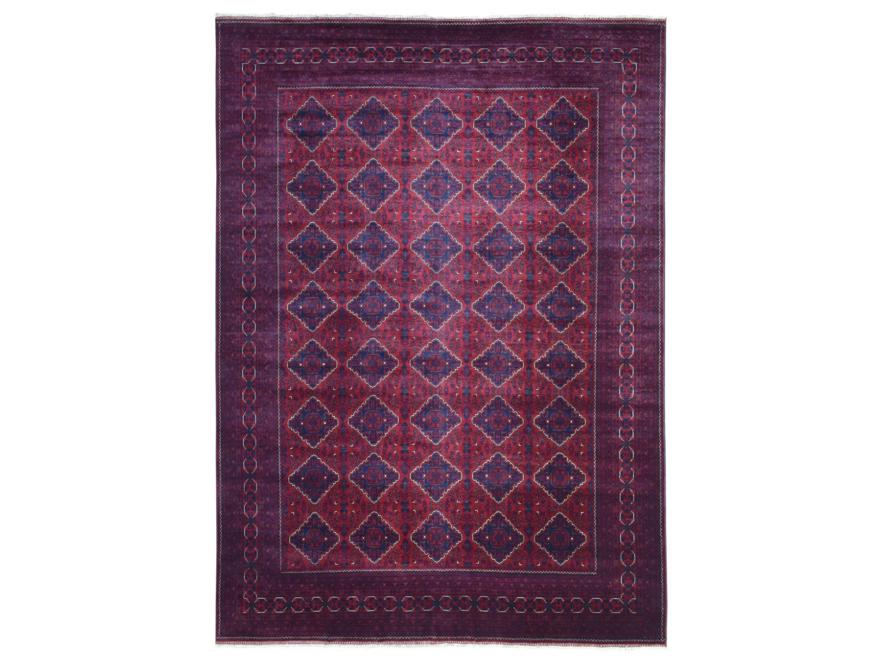 Tribal Tribal & Geometric hand-knotted wool rug in Red, 9'8" x 13' — SKU O072661