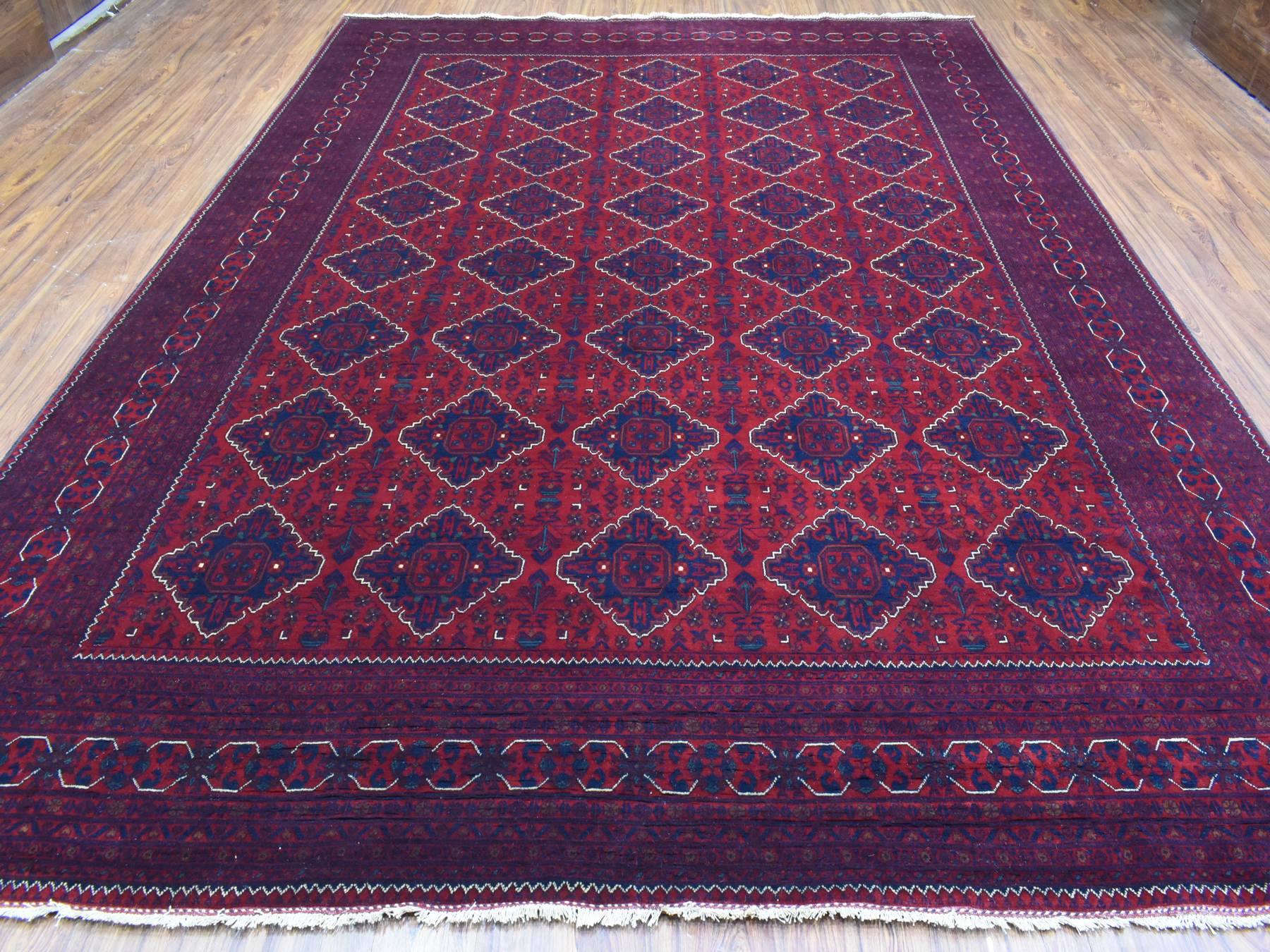 Tribal Tribal & Geometric hand-knotted wool rug in Red, 9'8" x 13' — SKU O072661 (view 2)