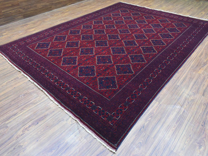Tribal Tribal & Geometric hand-knotted wool rug in Red, 9'8" x 13' — SKU O072661 (view 3)