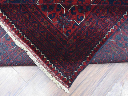 Tribal Tribal & Geometric hand-knotted wool rug in Red, 9'8" x 13' — SKU O072661 (view 6)