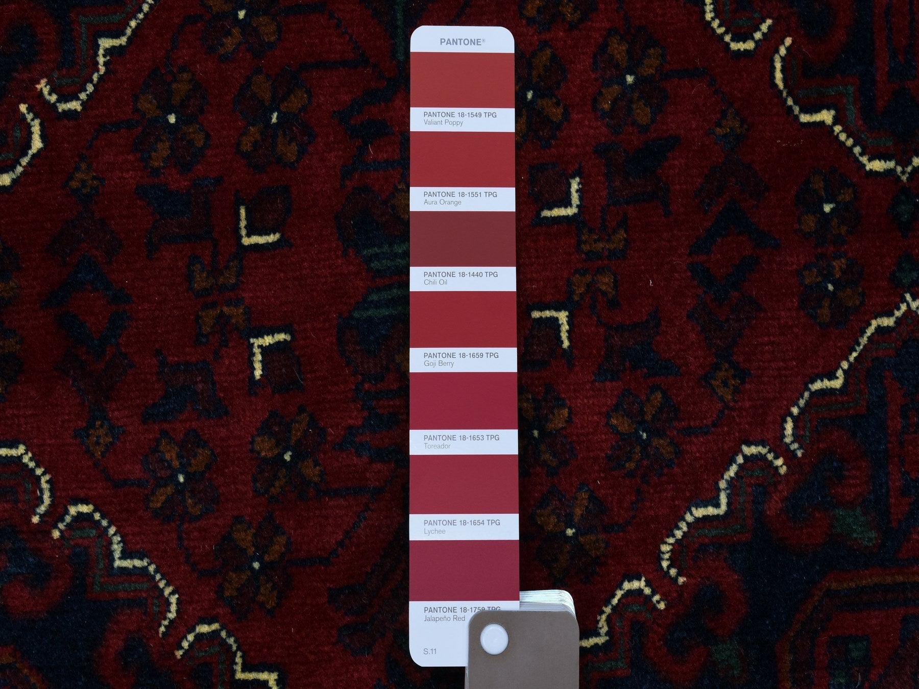 Tribal Tribal & Geometric hand-knotted wool rug in Red, 9'8" x 13' — SKU O072661 (view 7)