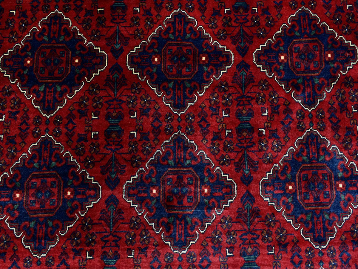 Tribal Tribal & Geometric hand-knotted wool rug in Red, 9'8" x 13' — SKU O072661 (view 8)