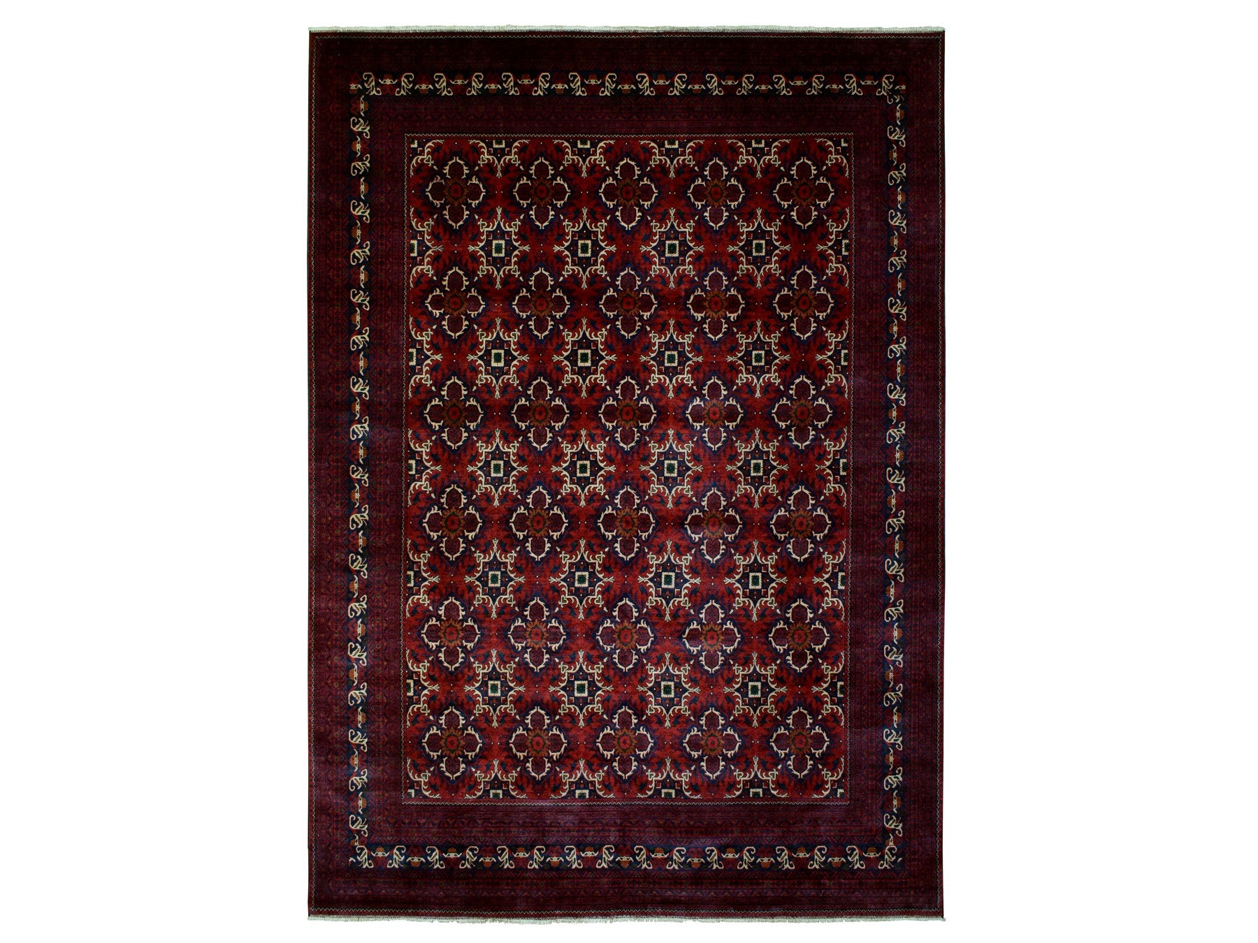 Tribal & Geometric hand-knotted wool rug in Red, 10' x 13'8" — SKU O072662