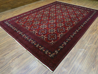 Tribal & Geometric hand-knotted wool rug in Red, 10' x 13'8" — SKU O072662 (view 3)
