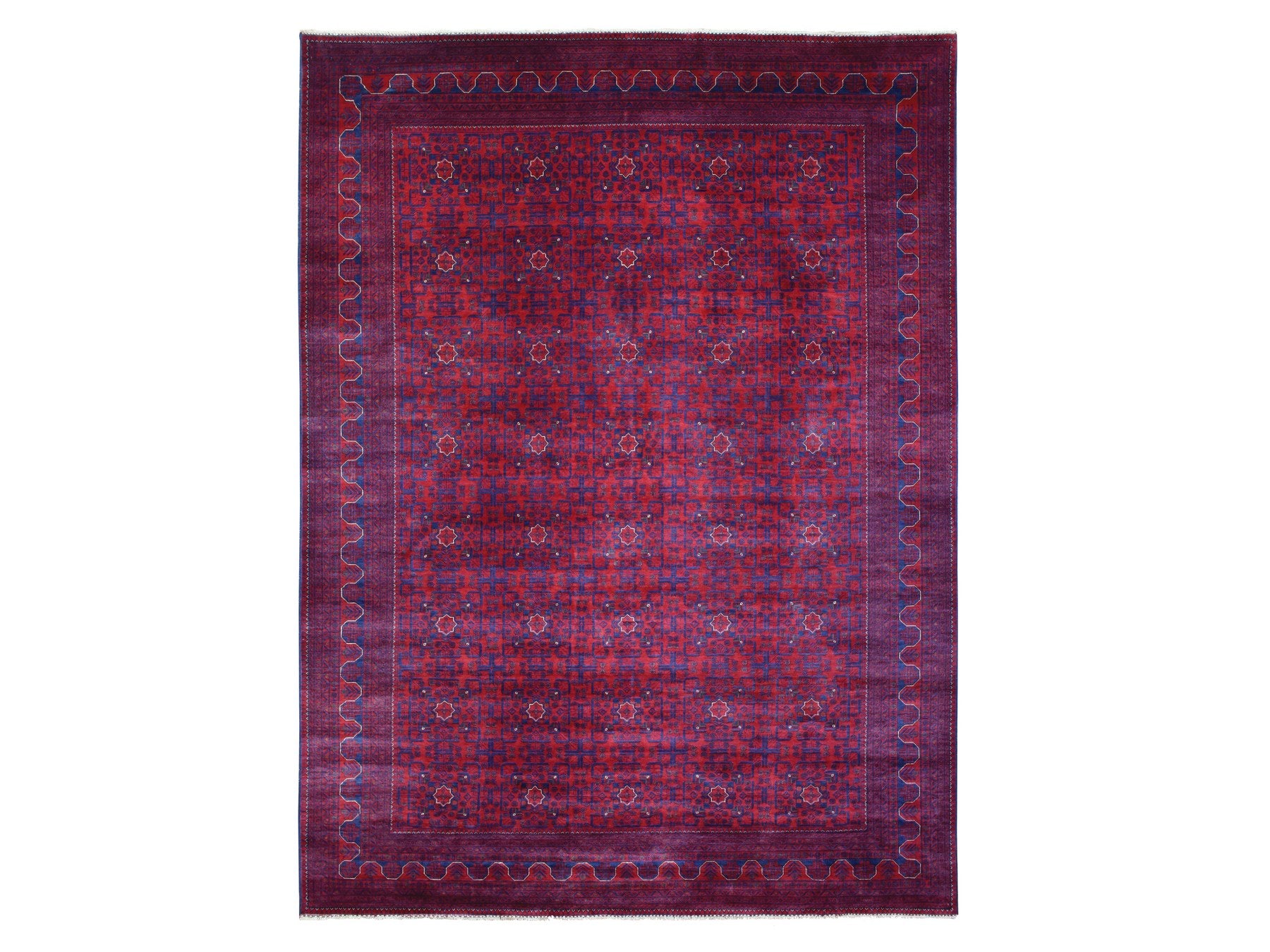 Tribal Tribal & Geometric hand-knotted wool rug in Red, 9'8" x 13'1" — SKU O072668
