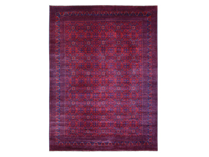 Tribal Tribal & Geometric hand-knotted wool rug in Red, 9'8" x 13'1" — SKU O072668