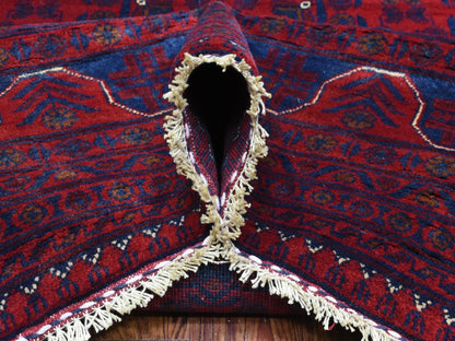 Tribal Tribal & Geometric hand-knotted wool rug in Red, 9'8" x 13'1" — SKU O072668 (view 5)