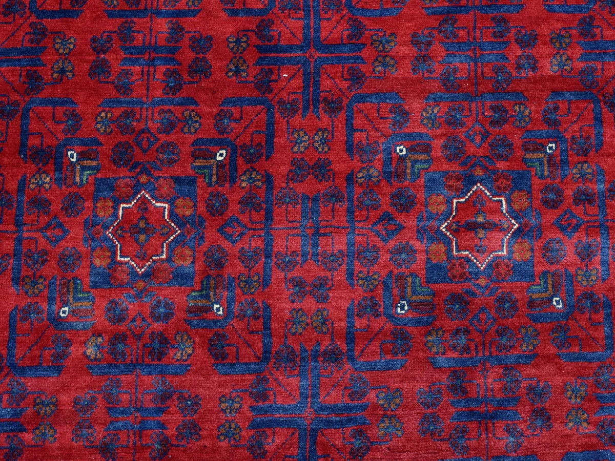 Tribal Tribal & Geometric hand-knotted wool rug in Red, 9'8" x 13'1" — SKU O072668 (view 8)