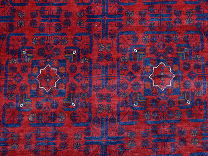 Tribal Tribal & Geometric hand-knotted wool rug in Red, 9'8" x 13'1" — SKU O072668 (view 8)
