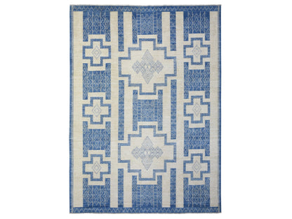 Blue 10'1" x 13'9" Oushak And Peshawar Hand knotted Wool Rug - Sku: O072671