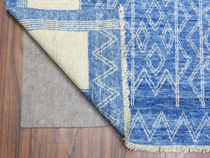 Blue 10'1" x 13'9" Oushak And Peshawar Hand knotted Wool Rug - Sku: O072671