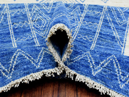 Blue 10'1" x 13'9" Oushak And Peshawar Hand knotted Wool Rug - Sku: O072671