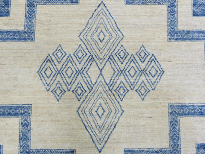 Blue 10'1" x 13'9" Oushak And Peshawar Hand knotted Wool Rug - Sku: O072671