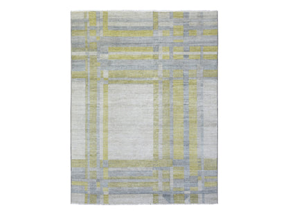 Modern / Contemporary hand-knotted wool rug in Gray, 7'9" x 10'2" — SKU O072672