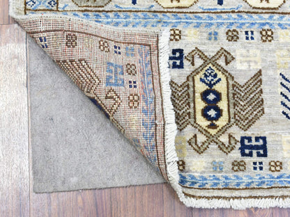 Ersari Tribal & Geometric hand-knotted wool rug in Gray & Light Gray, 3'3" x 5' — SKU O072678 (view 2)