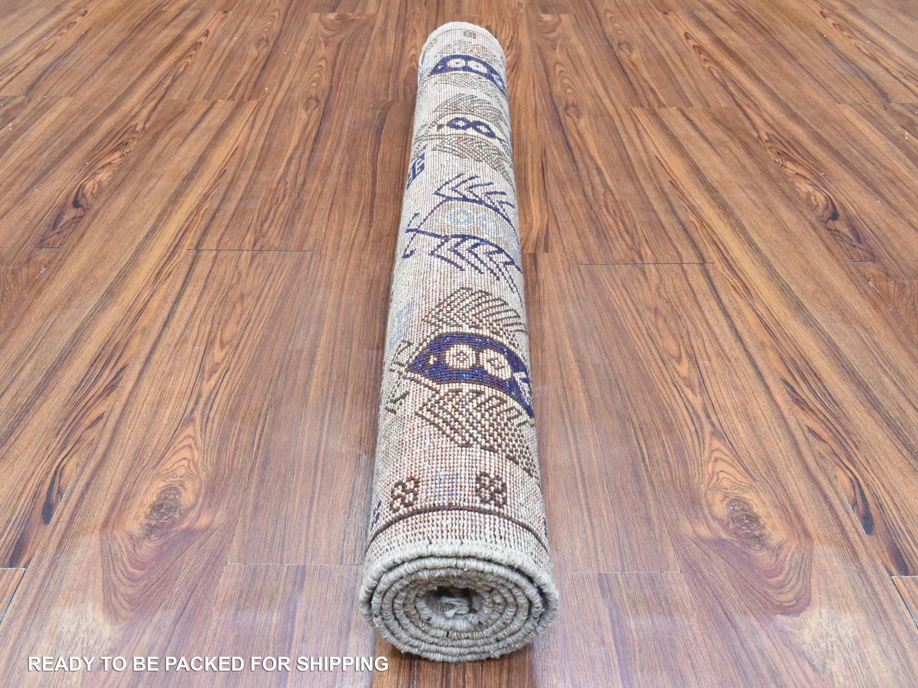 Ersari Tribal & Geometric hand-knotted wool rug in Gray & Light Gray, 3'3" x 5' — SKU O072678 (view 4)