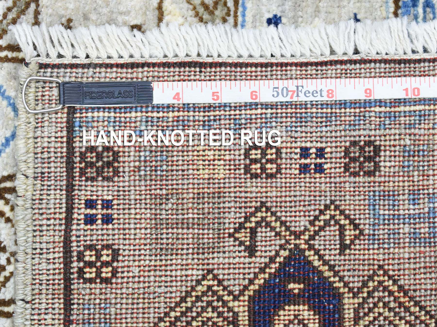 Ersari Tribal & Geometric hand-knotted wool rug in Gray & Light Gray, 3'3" x 5' — SKU O072678 (view 6)
