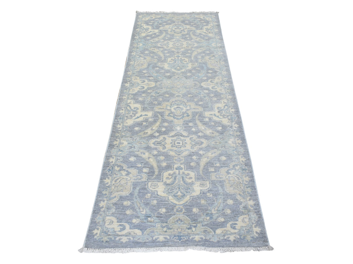 Mahal Oushak hand-knotted wool rug in Gray, 2'8" x 7'7" — SKU O072687