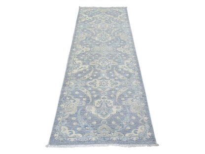 Mahal Oushak hand-knotted wool rug in Gray, 2'8" x 7'7" — SKU O072687