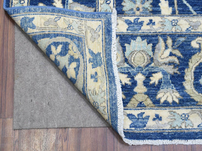 Blue 8'0" x 10'0" Oushak And Peshawar Hand knotted Wool Rug - Sku: O072689
